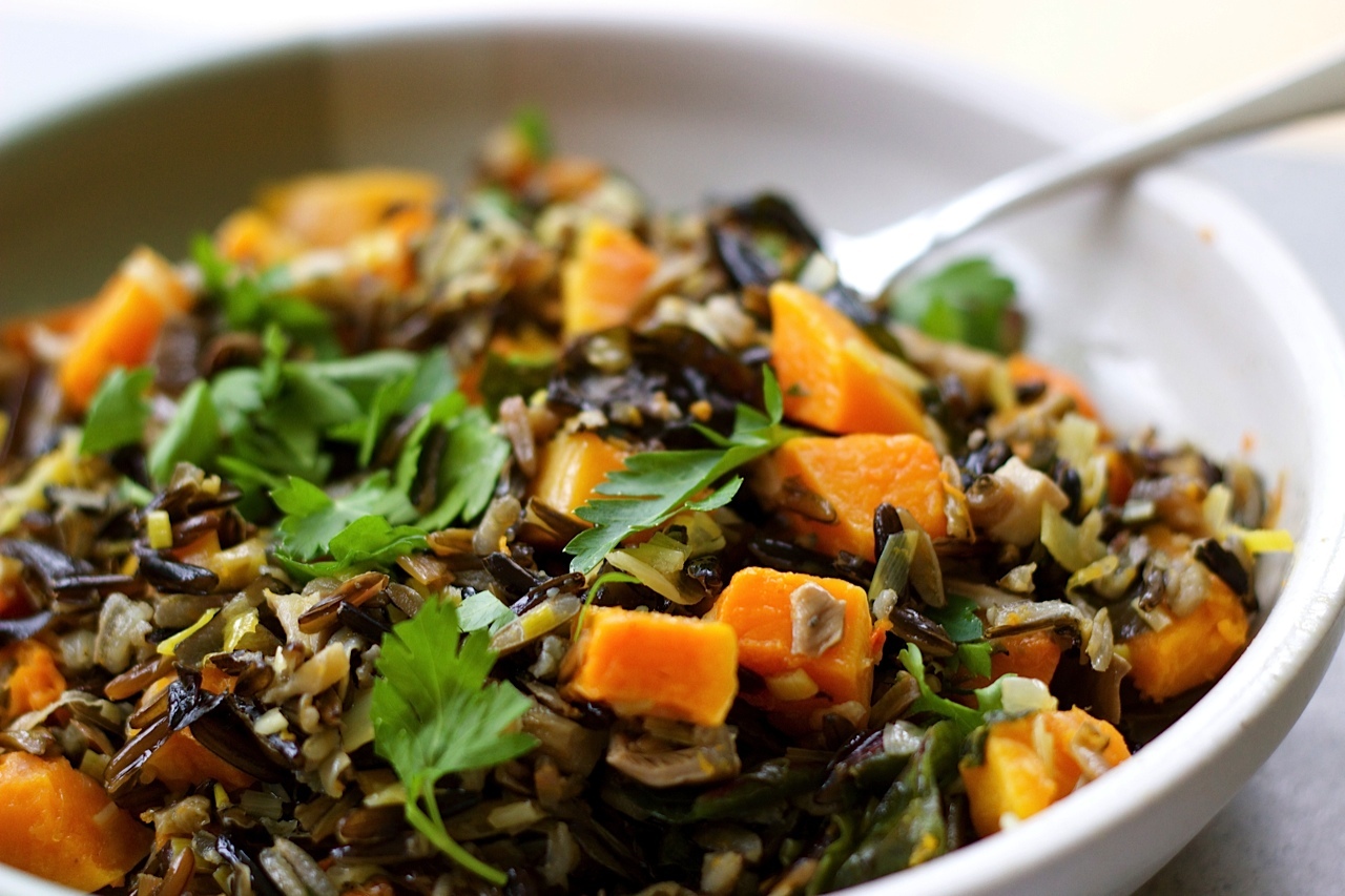 Wild Rice and Butternut Squash Salad with Maple Balsamic Dressing