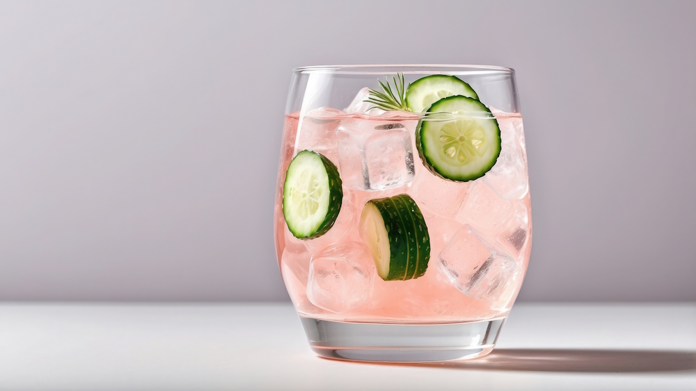 Non-alcoholic Cocktail: Hibiscus Cucumber Highball